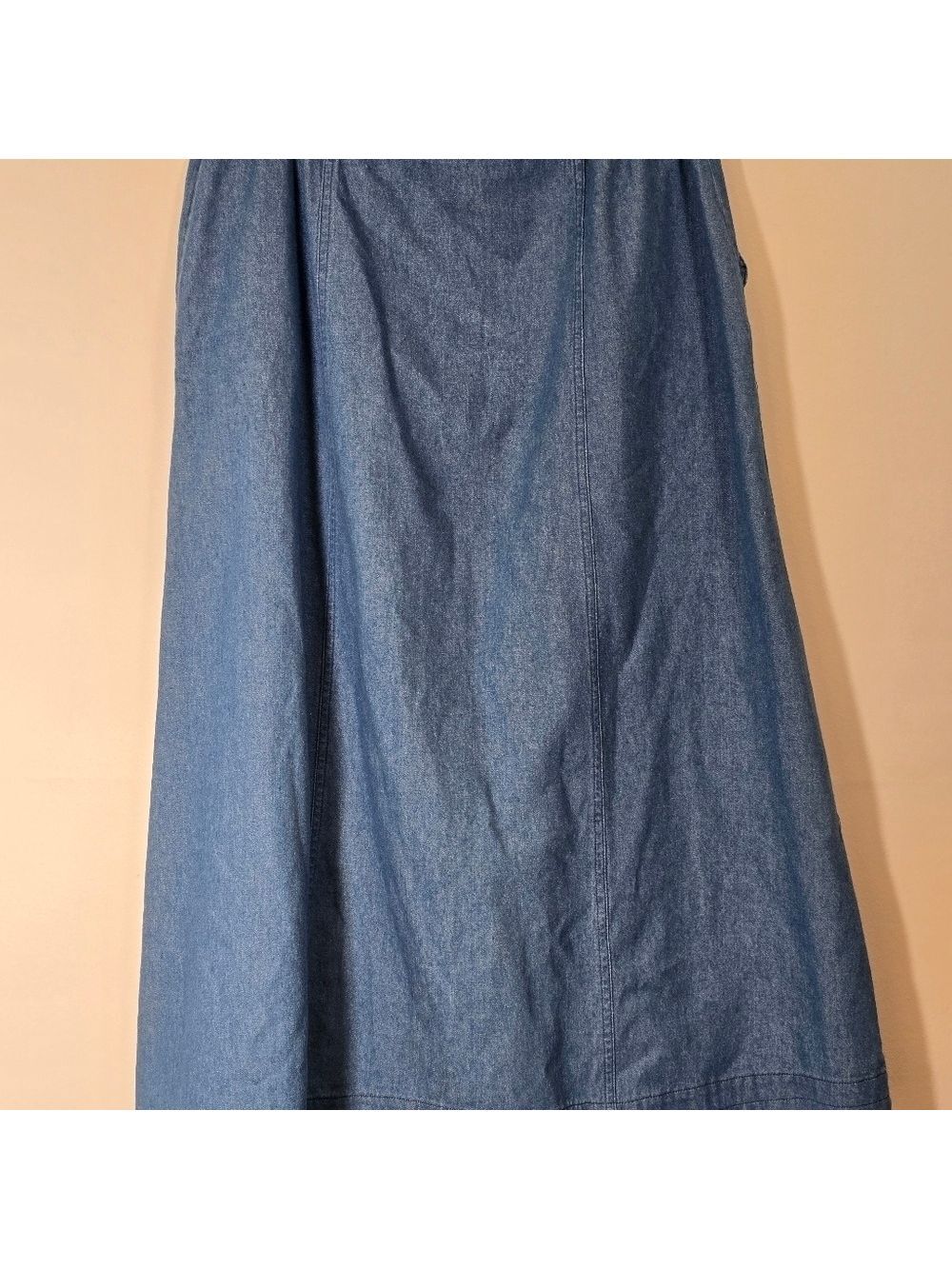 Vintage ellespost light denim maxi skirt color light blue size 14 - Picture 6 of 8